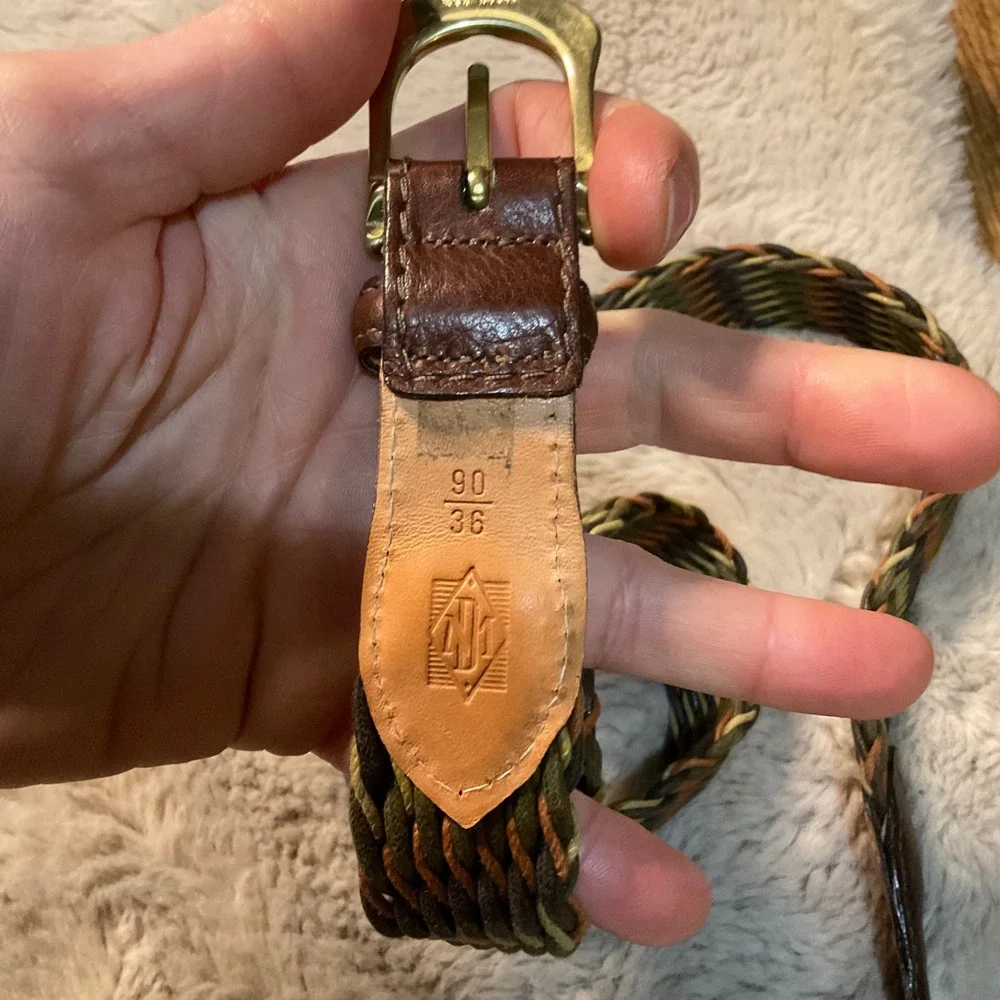 Martin Dingman‎ Belt Size 36 Mens Leather Woven Braid Cord